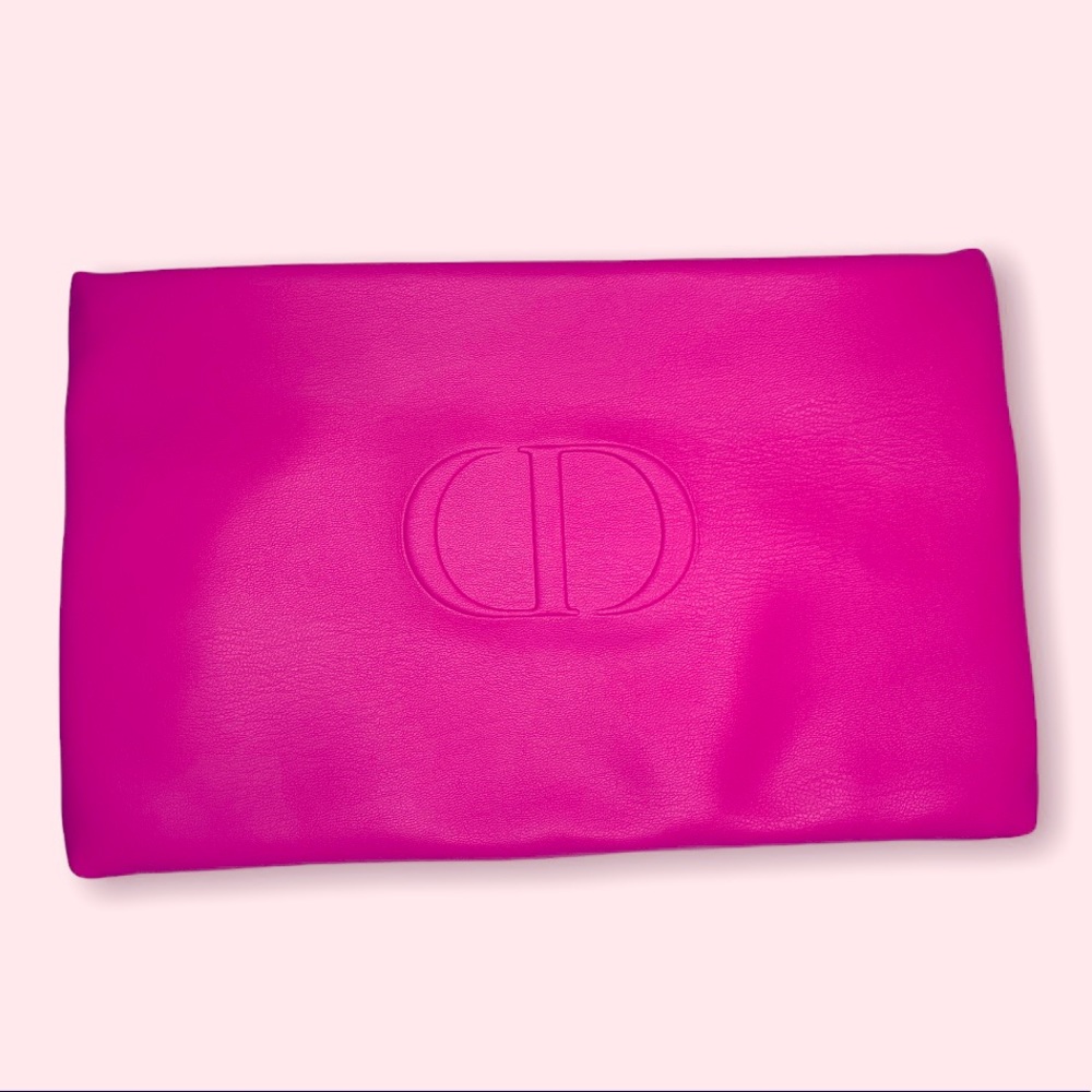 Christian Dior red & pink clutch cosmetics bag